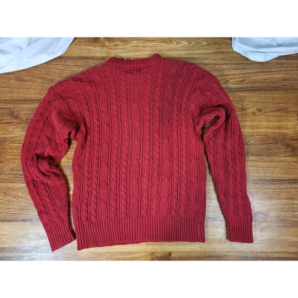 GAP Knitted Sweater Sze M Red Vintage Cable Sweater Women's Pullover Oversized - Picture 4 of 4